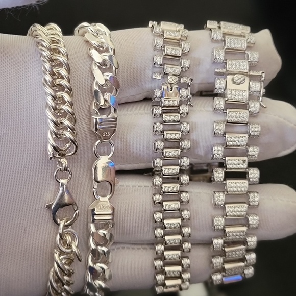 BRACELETS - REAL 925 STERLING SILVER - Picture 6 of 12